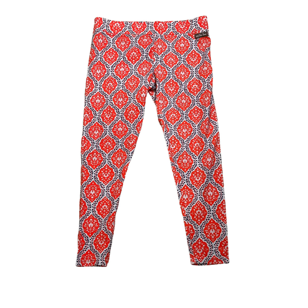 Matilda Jane Womens Lounge‎ Yoga Pants Size Small Orange Gray White Floral 29X24